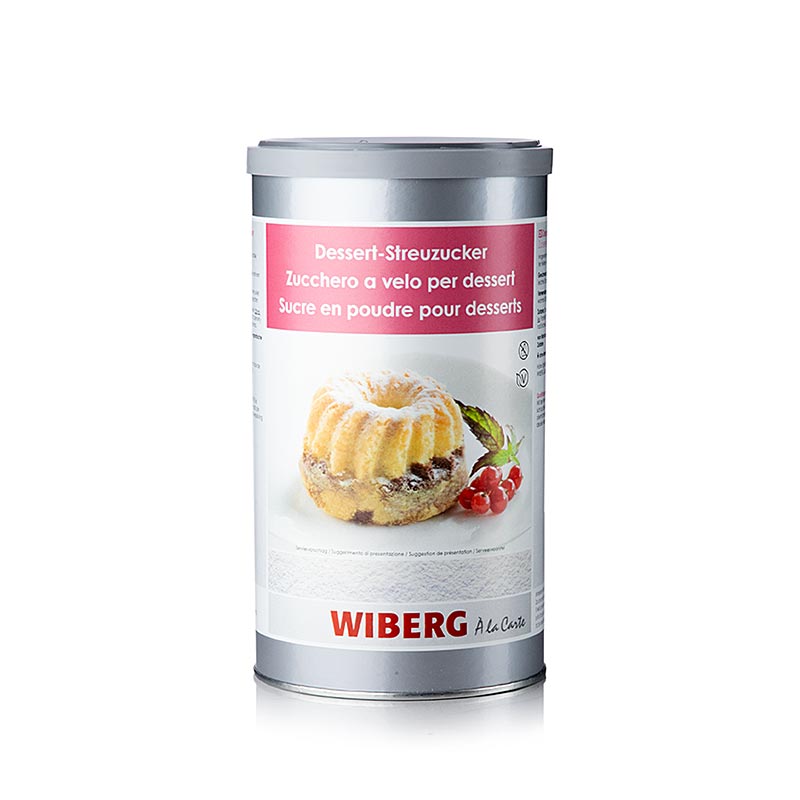 Wiberg Dessert Zucker Zubereitung (Streuzucker, Süßer Schnee), 750 g - Natürlicher, feiner Zucker ideal zum Bestreuen von Desserts und Backwaren