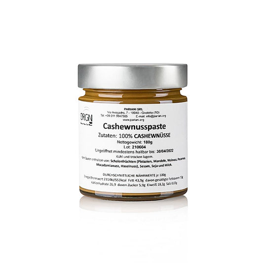 Cashewpaste, geröstet, 100% Cashewnuss, Pariani, 180 g