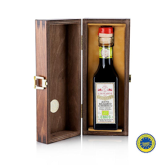 Aceto Balsamico IGP/ggA, Francobolli Serie 15, Leonardi, BIO, 250 ml - hochwertiger bio-zertifizierter Balsamico Essig aus Modena, ideal für Salate und als Dip, hergestellt von Leonardi