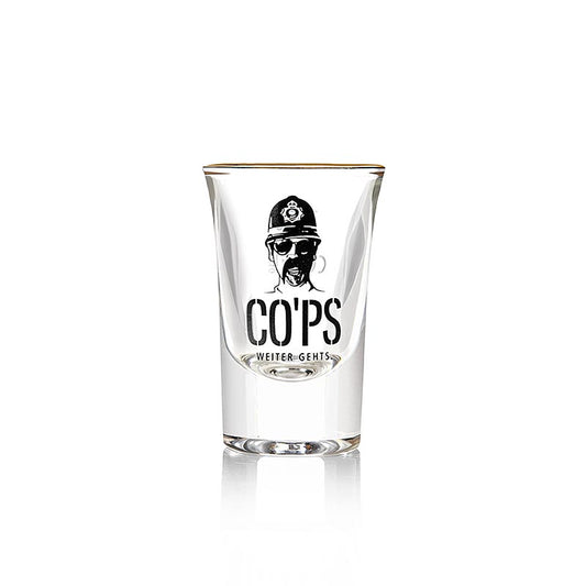 Cops Shotglas 2cl mit Goldrand, 20 ml - stilvolles und edles 2cl Shotglas mit goldumrandetem Rand für elegante Getränkepräsentation