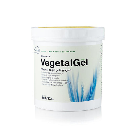 500g pack of TÖUFOOD VEGETALGËL, a vegetarian gelatine substitute and gelling agent