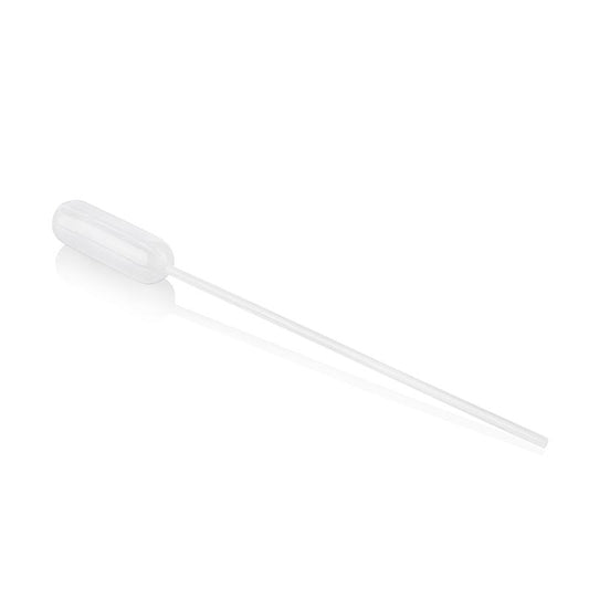 Plastic Pasteur pipette measuring 155cm, with a capacity of 45ml, unmarked, from the 100% Chef brand, sold as a single unit