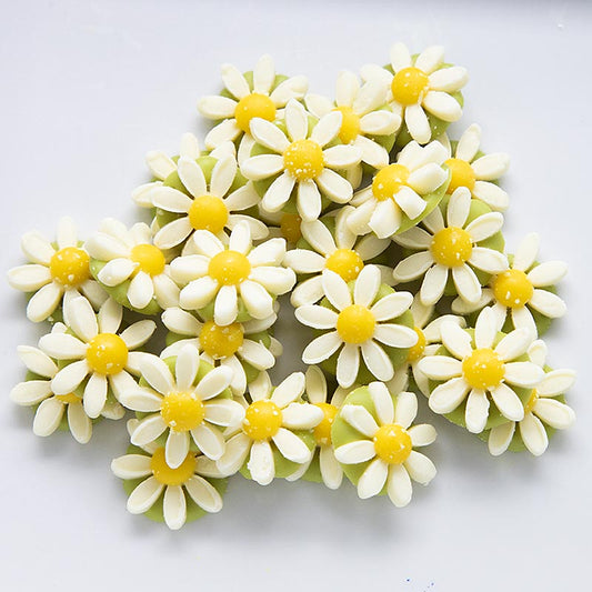 Delicious 106g box of 140 Dobla chocolate daisies, Gänseblümchen aus Schokolade