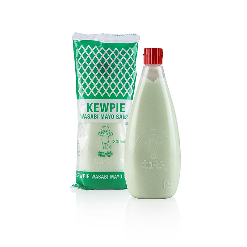 Authentisches japanisches Wasabi-Mayonnaise-Produkt von Kewpie in einer 300 ml Flasche (German)