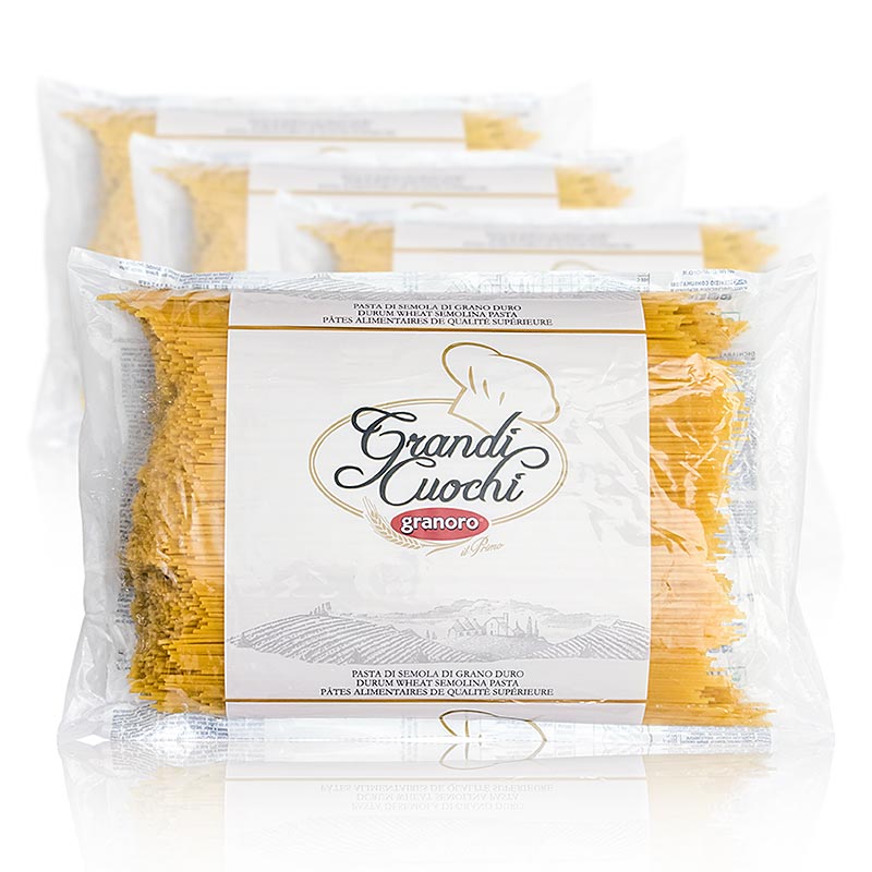 Four 3000g packs of Granoro Vermicelli Spaghetti No13, 16mm, totaling 12kg