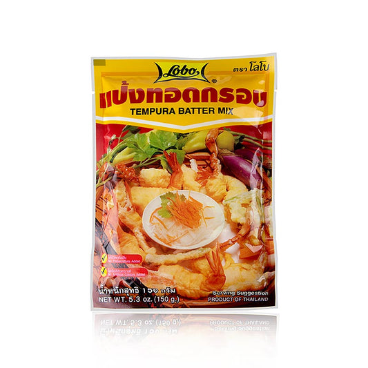 Tempura Teigmischung, eine 150 g-Packung von Lobo aus Thailand, zum Frittieren von knusprigem Tempura-Gemüse und Meeresfrüchten