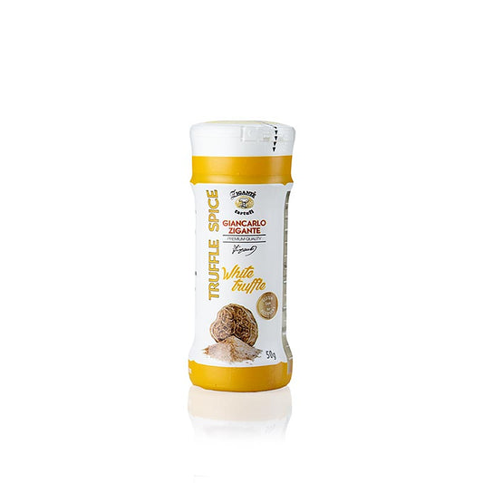 50 g of Trüffelpulver Gewürz with white truffle (tuber magnatum pico) from Zigante, a high-quality and aromatic seasoning for your culinary creations