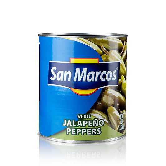 Large 272 kg jar of whole Jalapeno chili peppers, perfect for adding spice to dishes