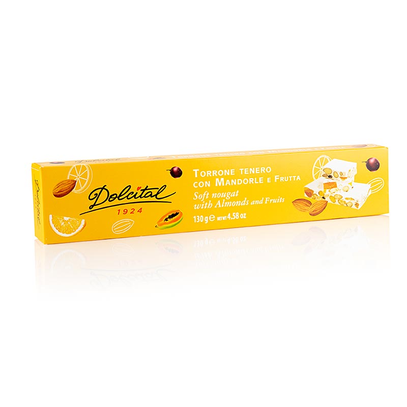 Soft Torrone Riegel with Fruit, Almonds, and Fruits, 130 g - Dolcital Product Image