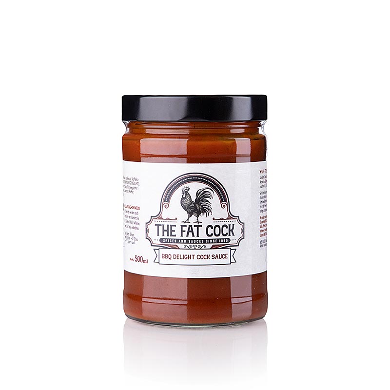 The Fat Cock BBQ Delight Cock Sauce, a 500 ml product perfect for grilling and barbecuing