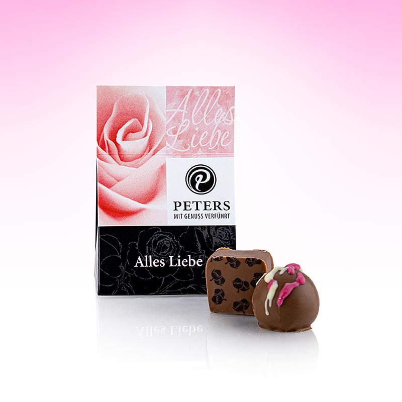 Trüffel & Pralinen-Mischung, Alles Liebe product with alcohol, 25g, 2 pieces, beautifully packaged