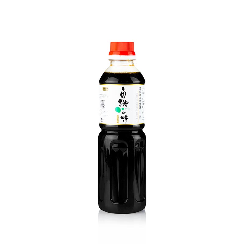 Alt text: A 500 ml bottle of Morita Shoyu Koikuchi Premium dark Soja-Sauce, a high-quality soy sauce product