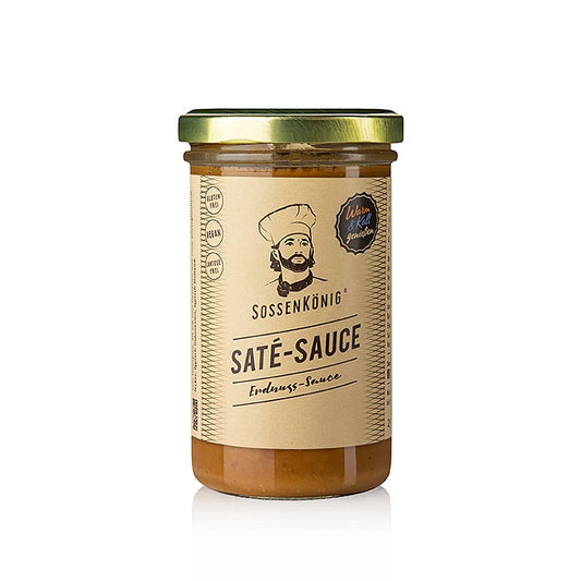 Saté Sauce (Erdnuss) von Sossenkönig, küchenfertige Sauce, 250 ml, köstliche Erdnuss-Sauce