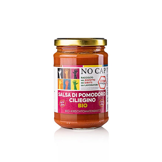 Organic 300 g Kirschtomatensauce with no cap, perfect for pasta dishes (English)