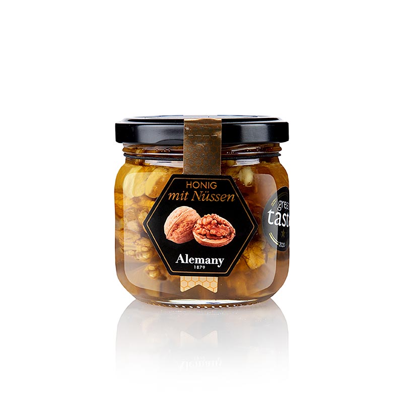 Organic Alemany 250g honey with walnuts 'Mel amb Nous' product illustration