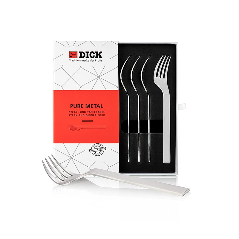 Set of 4 pure metal Dick steaks and table forks with elegant design and durable construction for a stylish and functional dining experience (English)