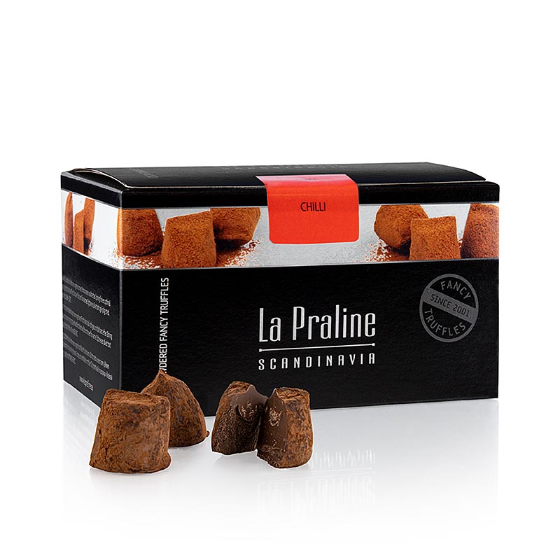 La Praline Fancy Truffles, Schokoladenkonfekt mit Chili, Schweden, 200 g - Gourmet chocolate truffles with a hint of chili, made in Sweden, 200 grams