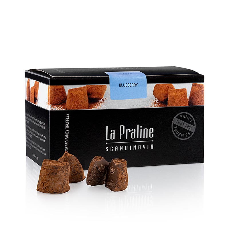 La Praline Fancy Truffles, Schokoladenkonfekt mit Blaubeere, Schweden, 200 g - Delicious gourmet chocolate blueberry truffles from Sweden