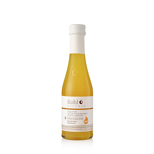 Kohl ESSENCE Bergapfelsaft + Mandarine, 200 ml product bottle with refreshing citrus and apple flavors, perfect for on-the-go enjoyment