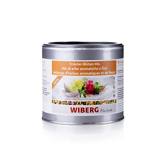 German

Alt Text: Wiberg Würz Blüten Mix, eine aromatische Blüten- und Kräutermischung in einer 45 g Verpackung