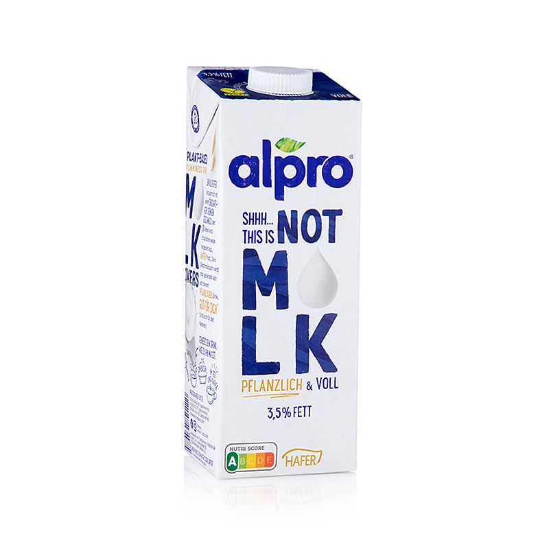 Pflanzliche Milchalternative aus Hafer von Alpro mit 3,5% Fett, 1 l Verpackung