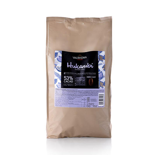 Valrhona Hukambi Lactée 53 %, Callets, Vollmilch Couverture (49787), 3 kg - hochwertige Vollmilchschokolade in praktischer Callet-Form, ideal für professionelle Konditoren und Chocolatiers