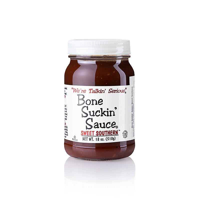 Alt text: A 420ml bottle of Bone Suckin' Sauce, Sweet Southern by Ford's Food, a delicious and tangy BBQ sauce for grilling and marinating meats