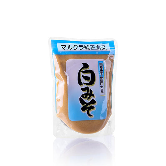 German

Alt Text: 250 g Sojabohnenpaste - Shiro Miso aus Japan von Marukura, hell und lecker