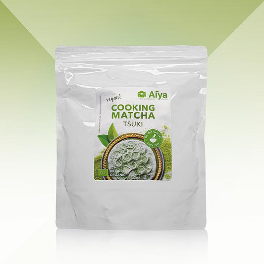 Bio AIYA Matcha Tsuki, hochwertiger grüner Tee in Kochqualität, 500 g - Bildbeschreibung für SEO-Zwecke