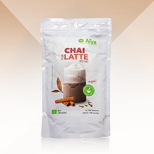 German

Alt Text: Bild eines 1kg Behälters von AIYA Professionals - Chai für Latte, Gewürz-Tee Mix, bio-zertifiziert, perfekt für die Zubereitung von köstlichem Chai Latte