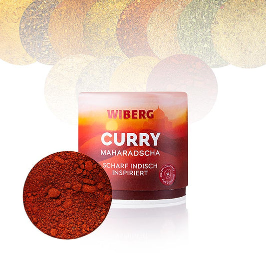 German

Alt text: Wiberg Curry Maharadscha, scharf indisch inspirierte Gewürzmischung, 75 g - verleihen Sie Ihren Gerichten mit dieser exotischen Gewürzmischung aus Indien eine scharfe, aromatische Note