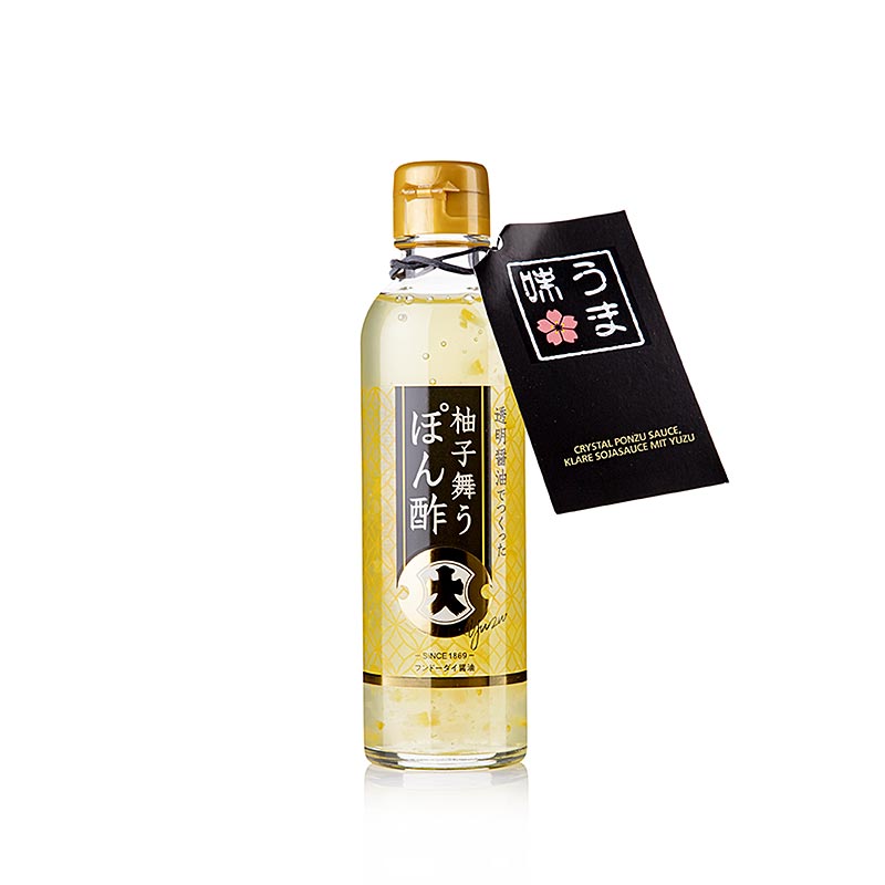 Crystal Ponzu Sauce, a clear soy sauce with Yuzu, from Fundodai, Japan, 200 ml, perfect for adding a citrusy zing to your dishes