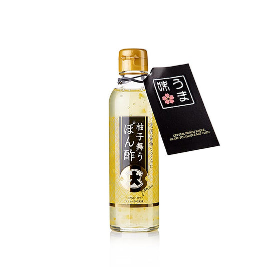 Crystal Ponzu Sauce, a clear soy sauce with Yuzu, from Fundodai, Japan, 200 ml, perfect for adding a citrusy zing to your dishes