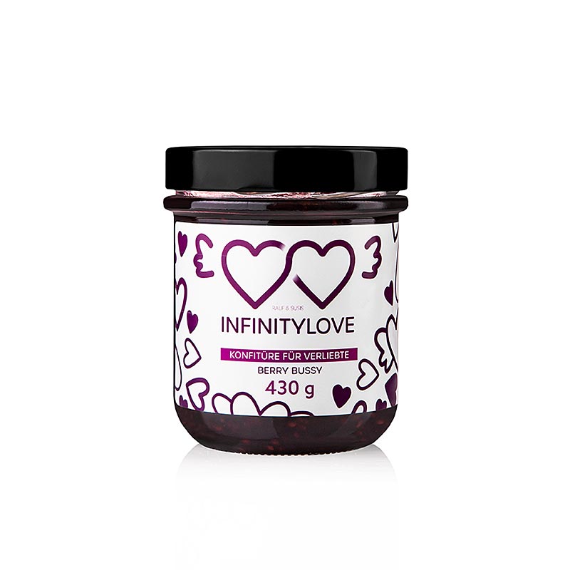 INFINITYLOVE Blackberry - Brombeer Konfitüre Extra, 430 g, rich and flavorful blackberry jam in a 430g jar