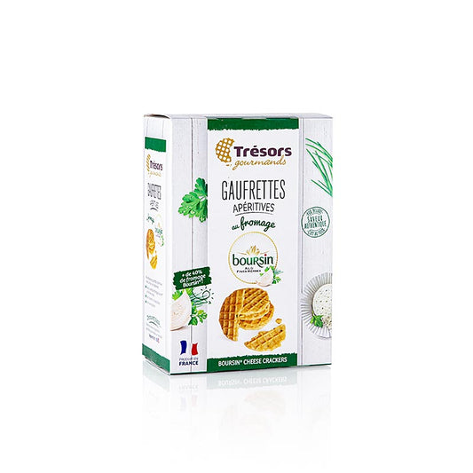 Barsnack Trésors- French mini waffles with Boursin cheese (herb cream cheese), 60g - a delicious and savory snack option for cheese and waffle lovers