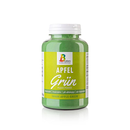 Vibrant and versatile BColors Lebensmittelfarbe - Apfel Grün powder, 120g, suitable for all dietary needs including vegan, fett- & wasserlöslich