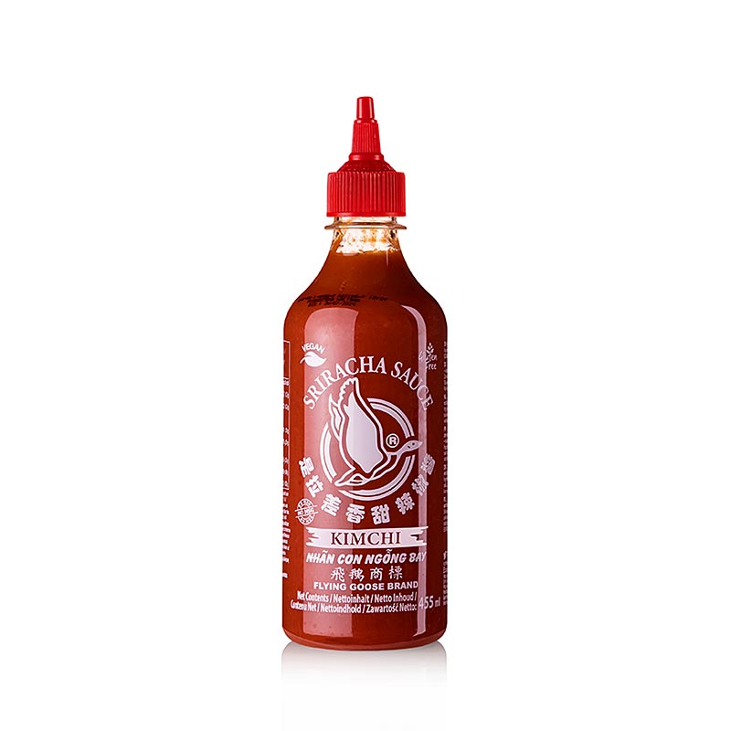 English

Spicy and flavorful Flying Goose Sriracha Chili Sauce with KimChi, 455 ml bottle