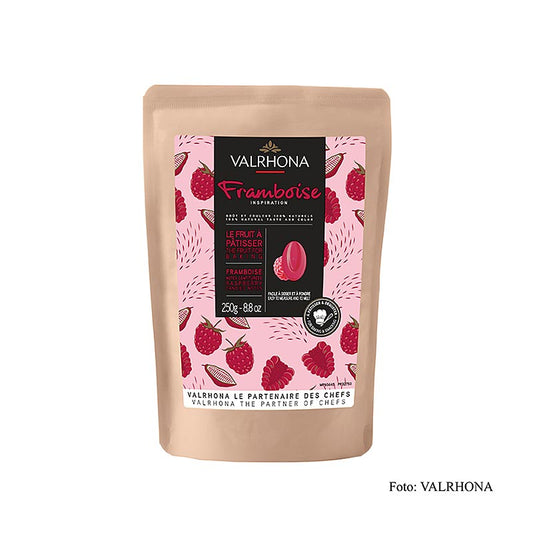 Valrhona Inspiration Himbeere, Himbeerspezialität mit Kakaobutter (32750), 250 g - delicious raspberry-flavored chocolate with smooth cocoa butter, perfect for baking and dessert making