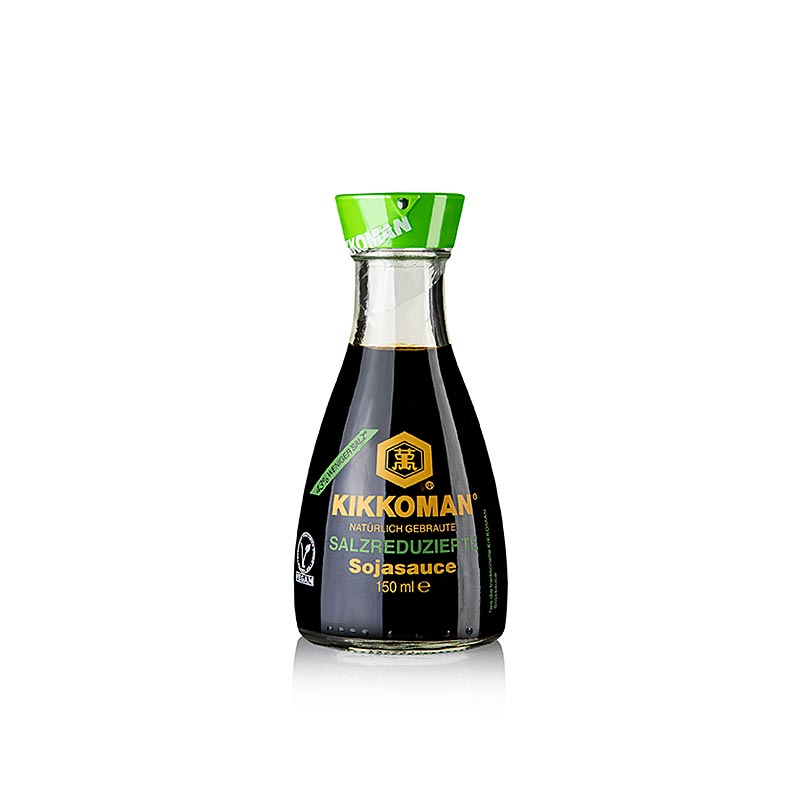 Soja-Sauce - Shoyu Genen, salzreduziert, Kikkoman, Japan, 150 ml - Eine traditionelle, salzreduzierte japanische Sojasauce von Kikkoman, in einer Flasche mit 150 ml