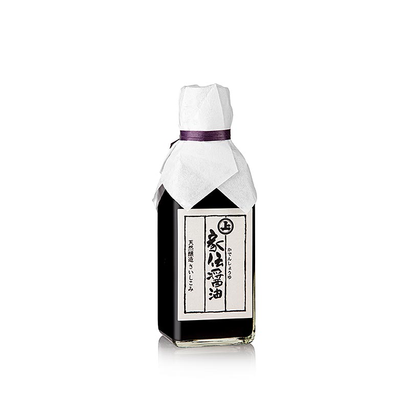 Soja-Sauce - Kaden - Saishikomi Shoyu, Ando, Japan, 200 ml - Produktbild mit authentischer japanischer Sojasauce in einer 200 ml Flasche von Kaden