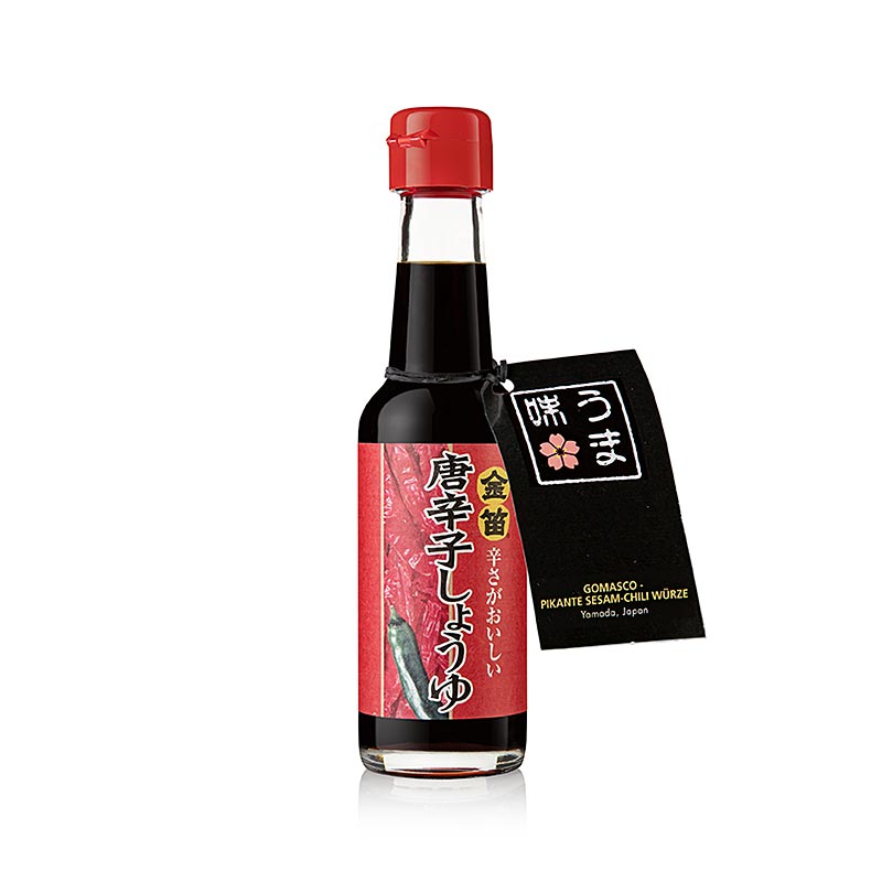 Soja-Sauce - Kinbue Tougarashi Shoyu - mit Chili, scharf, Fueki, Japan, 150 ml: A spicy and flavorful Japanese soy sauce with chili peppers