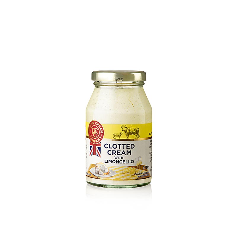 Delicious English Clotted Cream with Limoncello flavor, 47% fat, made in Devon, 170g (English)