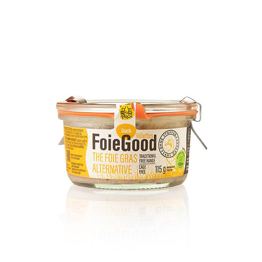 Delicious 115g Enten Rillette FoieGood product, perfect for gourmet meals (English)