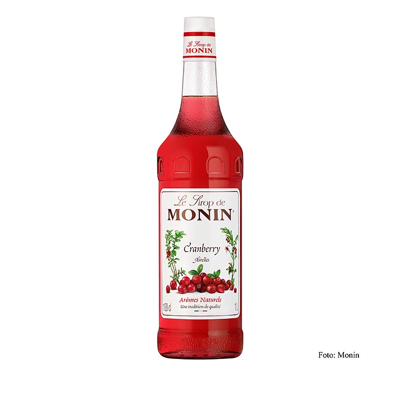 Monin Cranberry Sirup 1:8, 1 l - Hochwertiger Sirup für köstliche Cranberry-Getränke