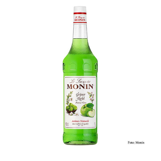 Monin Grüner Apfel Sirup 1:8, 1 l - Hochwertiger Apfelsirup für köstliche Getränke und Desserts