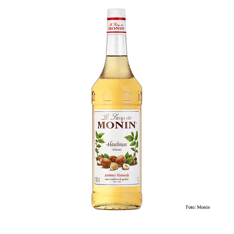 Monin Haselnuss Sirup 1:8, 1 l - Hochwertiger Sirup für leckeren Haselnussgeschmack