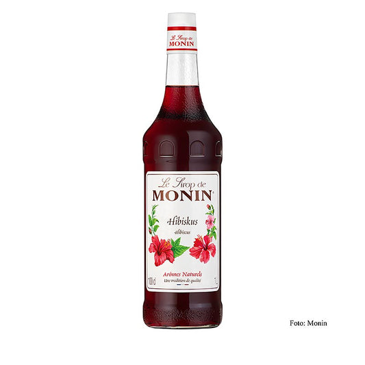 Monin Hibiskus Sirup 1:8, 1 l - Hochwertiger Sirup mit intensivem Hibiskusgeschmack