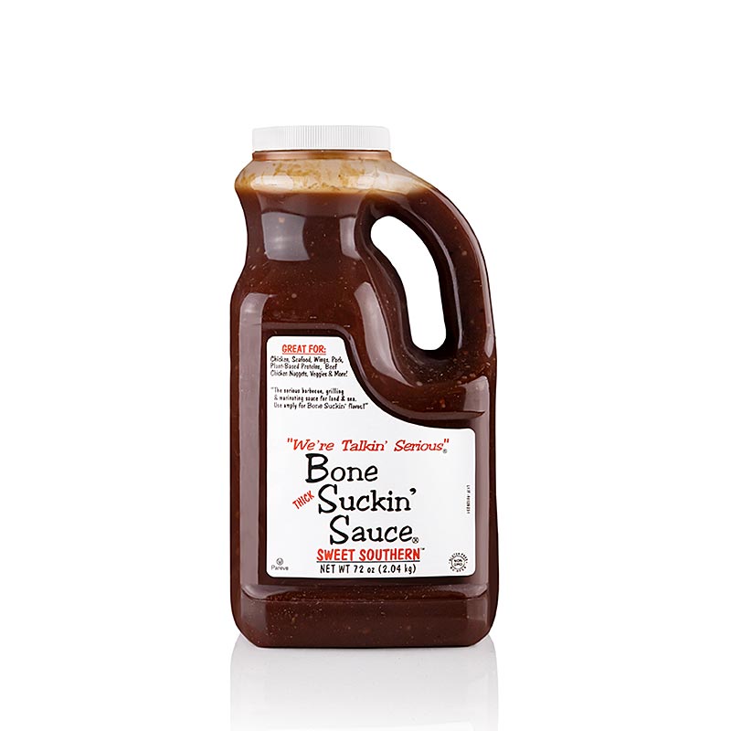 German: Dickflüssige Bone Suckin´ Sweet Southern BBQ Sauce von Ford´s Food, 1,69 l, perfekt für den Grillabend