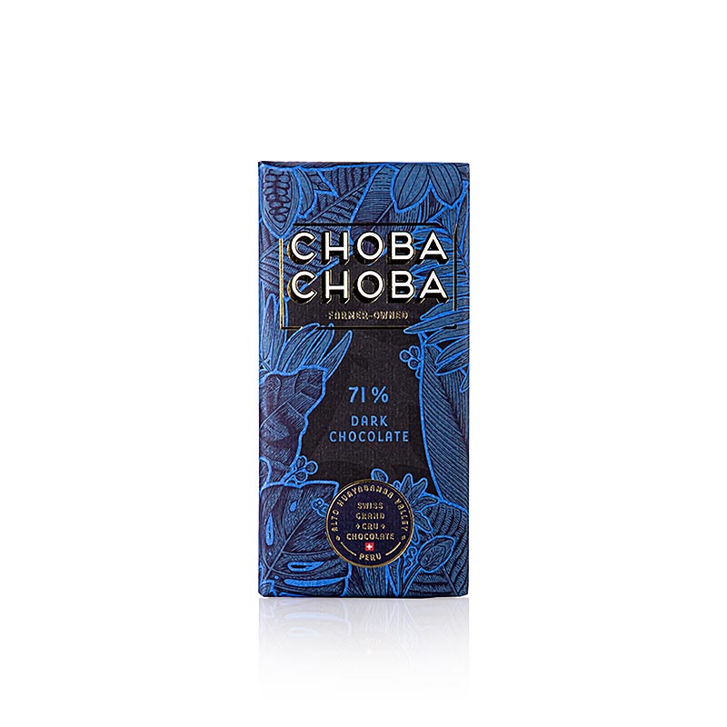 Organic 91g Choba Choba Bitter Dark Chocolate 71% Schokoladen Tafel Product Image (English)