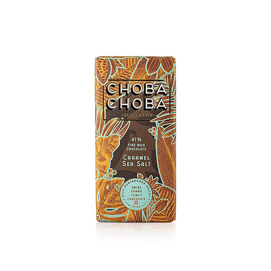 Fine Milk Chocolate 41% Caramel S, Milchschokoladen Tafel, Choba Choba, BIO, 91 g